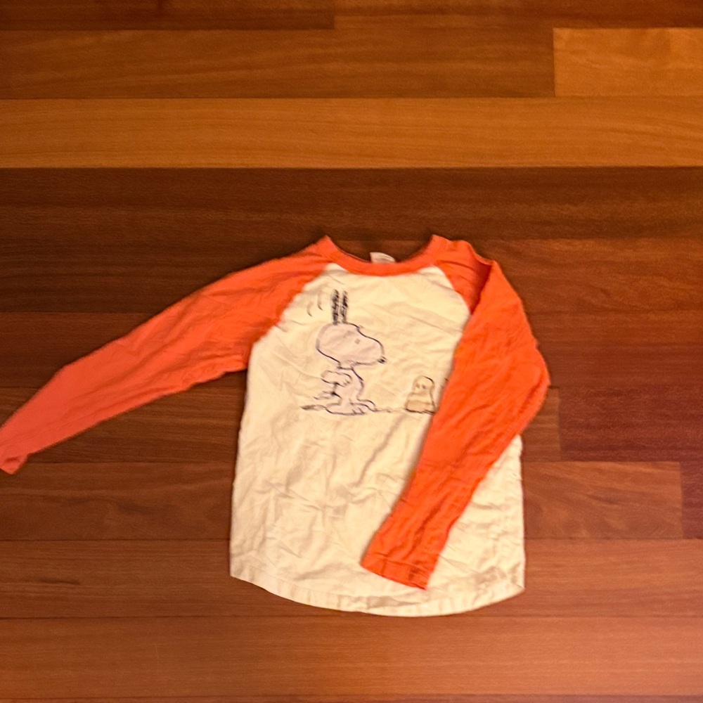 Hanna Andersson Orange and White Long Sleeve Tee